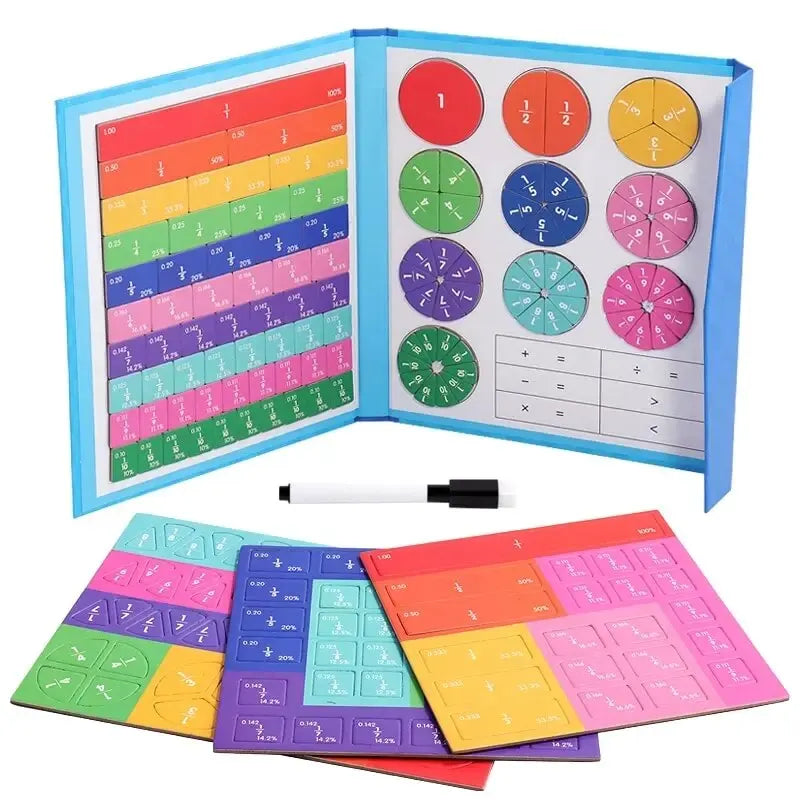 Magnetic Fraction Puzzle Set – Montessori Math Learning Toy for Kids